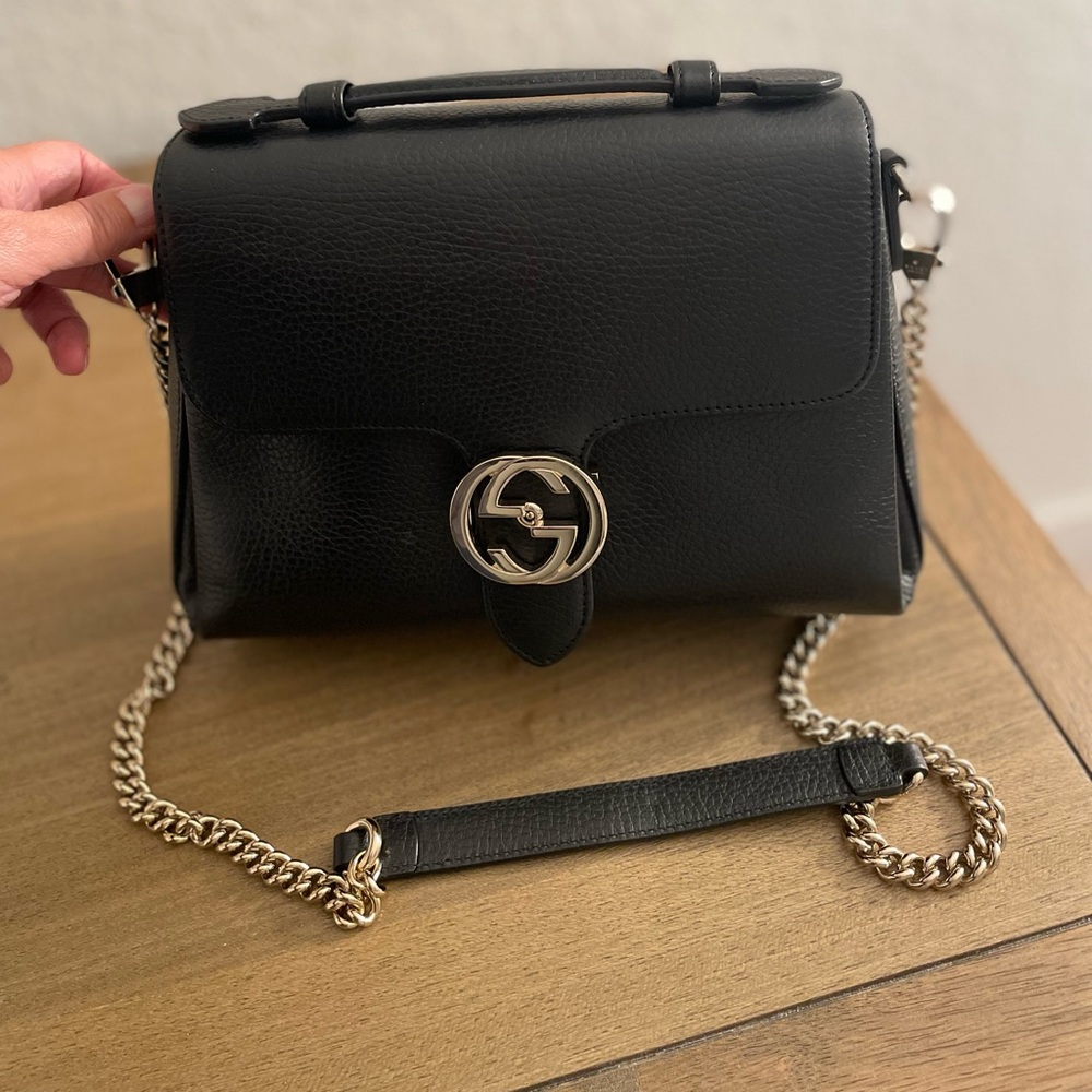 Gucci Logo Leather Shoulder Bag (Dust Bag Included)